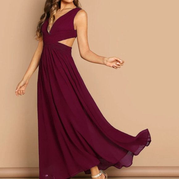 Maxi Burgundy Dress - Picture 1 of 6